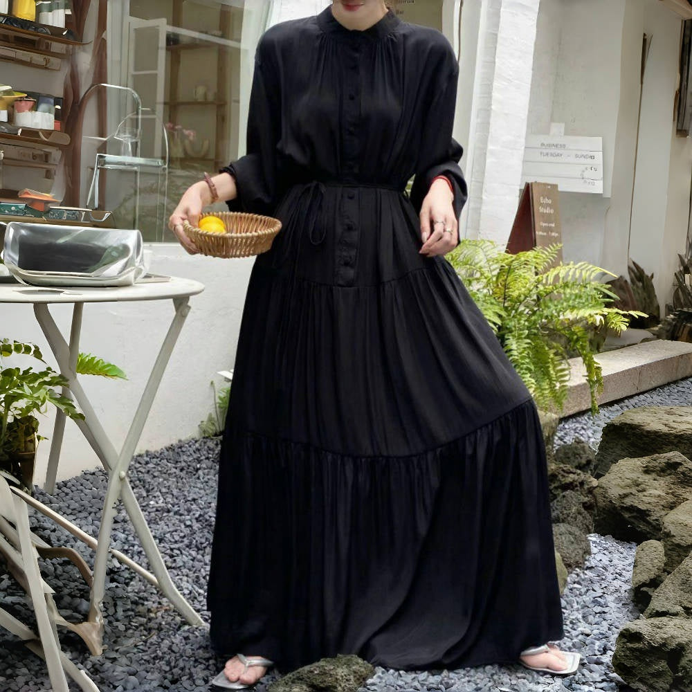 ワンピース】全8色 ゆったり プラスサイズ 長袖ワンピース – MADOECHO