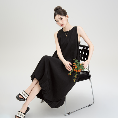 【ワンピース】夏新作 フレンチエレガンス ゆったりシルエット ノースリーブキャミ バルーンワンピース【JZシリーズ】