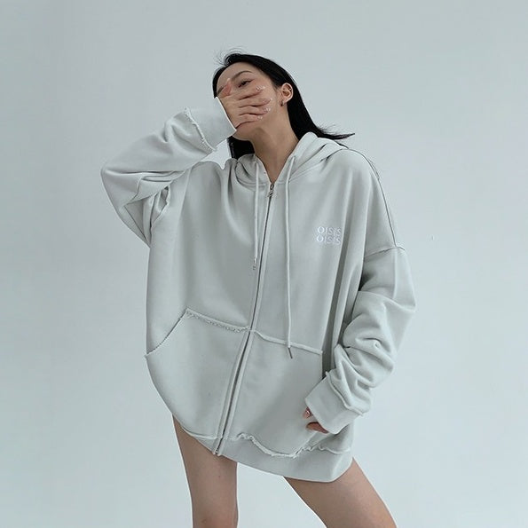 【アウター】春 秋 冬 ヴィンテージ風 裾フリンジ フード付き 【FCシリーズ】