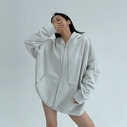 【アウター】春 秋 冬 ヴィンテージ風 裾フリンジ フード付き 【FCシリーズ】