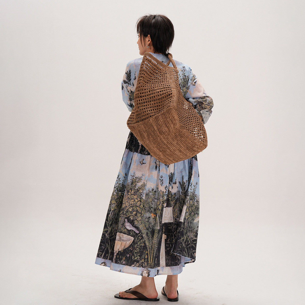 【ワンピース】レディース ワンピース 長袖 切り替えデザイン 大きめシルエット 体型カバー 上品 カジュアル 春夏【SHシリーズ】【15～20日内発送】