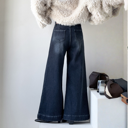 【ボトムス】春 秋 冬 裏起毛 ルーズ カジュアル ワイドパンツ 【SNシリーズ】