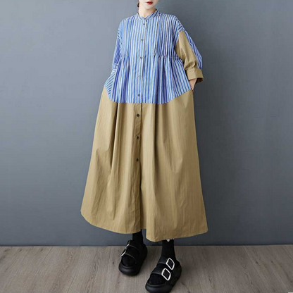 【ワンピース】春 秋 冬 切り替えフレンチレトロ シャツ ワンピース 【SHシリーズ】