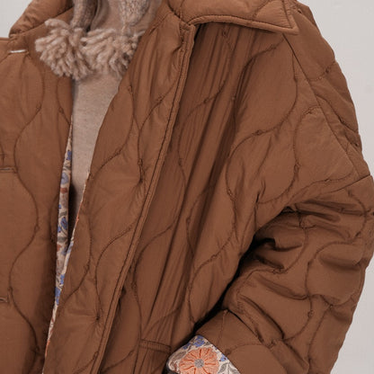 【アウター】クリブラウン 春 秋 冬 厚手 シングルボタン 中綿コート 【JZシリーズ】