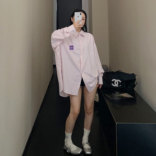 【トップス】春 秋 冬 高級感 ストライプ 長袖 シャツ 【FCシリーズ】