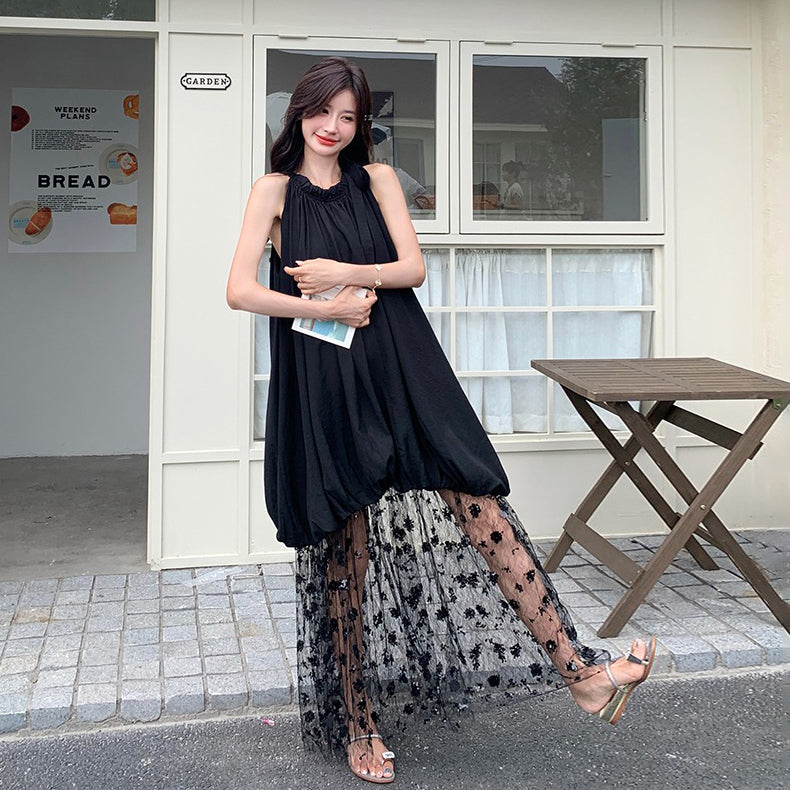 【ワンピース】夏新作 フレンチエレガンス 極美シルエット 花びらシルエット レースノースリーブワンピース【SHシリーズ】