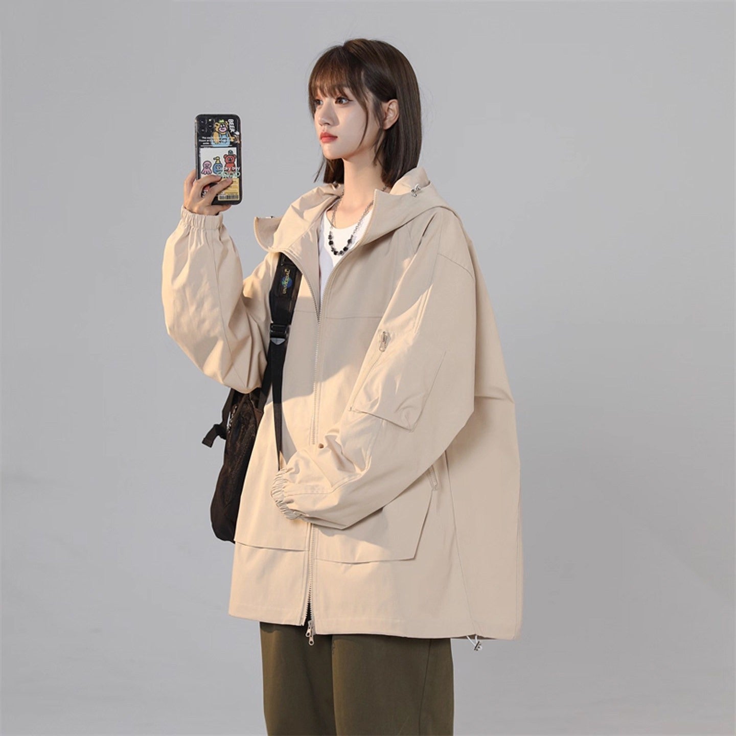 【アウター】春秋新作 アウトドア風 3WAY スポーツ ジャケット レディース オーバーサイズ アメリカン カジュアル マウンテンパーカー【FCシリーズ】