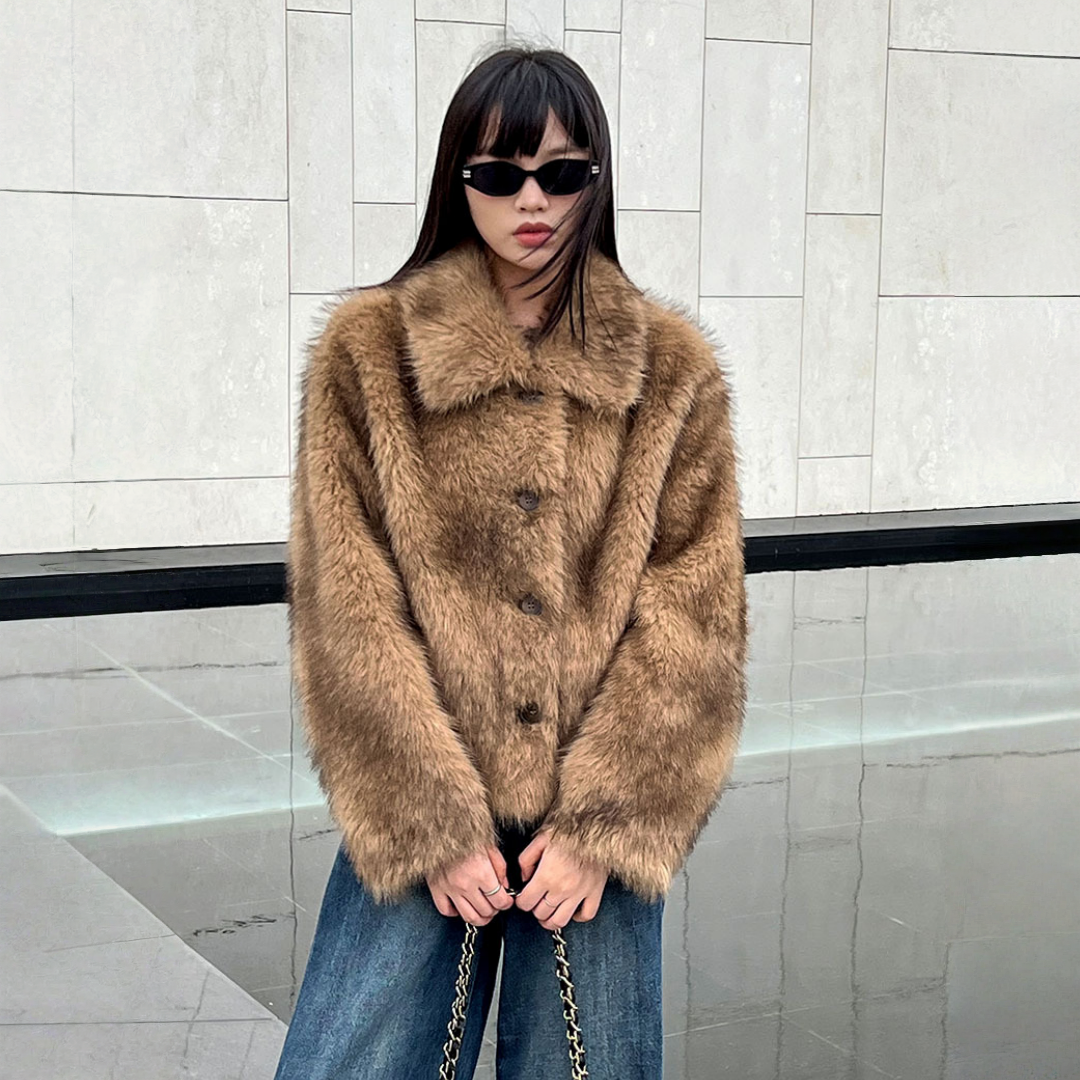 【アウター】春 秋 冬 フェイクファー フェイクミンク ショート丈 ジャケット 【JZシリーズ】