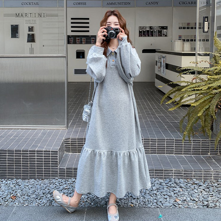 【ワンピース】韓国風 カジュアル スウェットワンピース レディース 長袖ワンピース 流行 爆款 着回し抜群 上品【JZシリーズ】