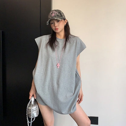 【トップス】ミニマル アメリカンレトロ リラックス感 タンクトップTシャツ 【FCシリーズ】