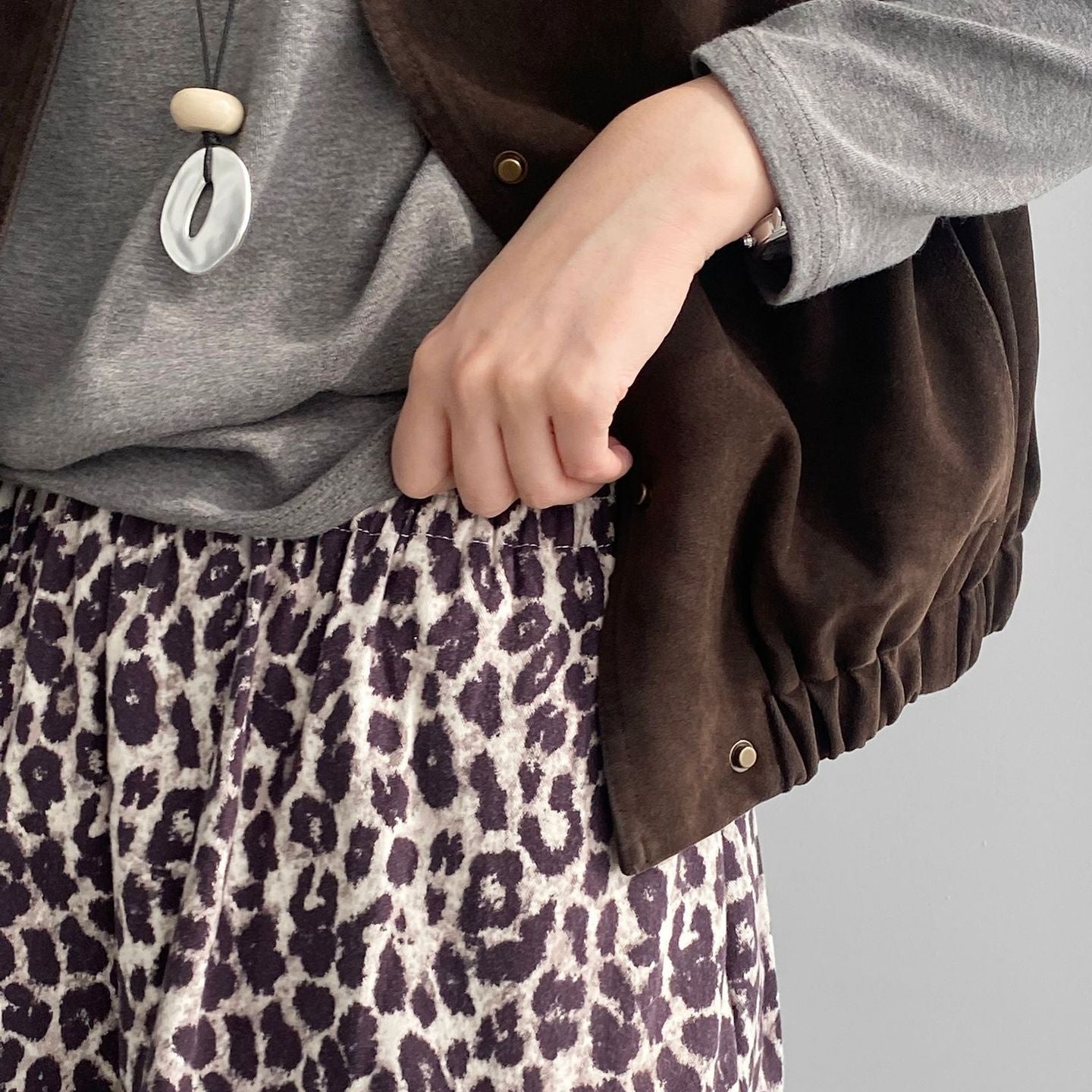 【ボトムス】春 秋 冬 レトロ プリント ヒョウ柄 韓国風 スカート 【SNシリーズ】