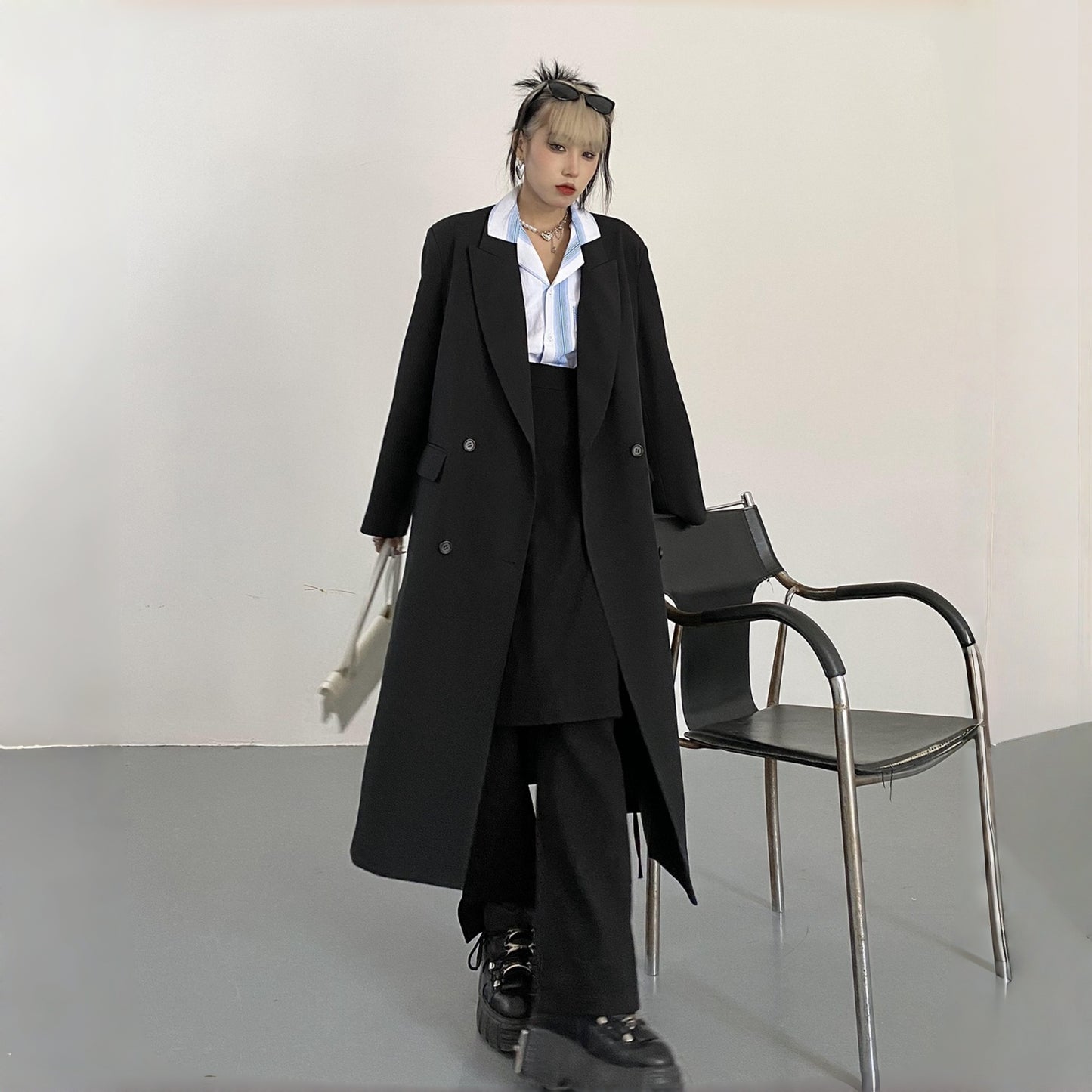 【アウター】新作 レトロ 合わせやすい 膝下丈 スーツジャケット コート【FCシリーズ】