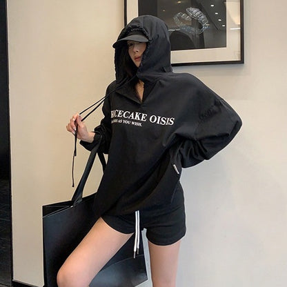 【トップス】薄手 UV対策パーカー レタープリント フード付き 長袖  Tシャツ  【FCシリーズ】