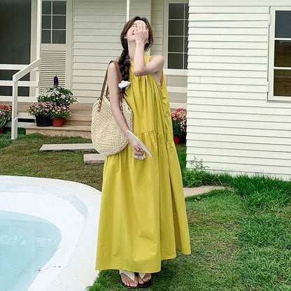 【ワンピース】初恋感あふれる 夏新作 ゆったりノースリーブワンピース【SHシリーズ】