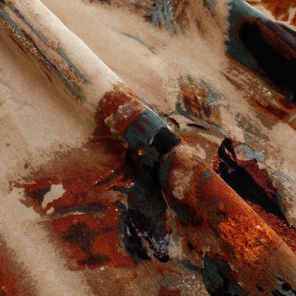 【ワンピース】油絵風ドレープ感 フラワープリント  夏 ゆったり ノースリーブワンピース【SHシリーズ】