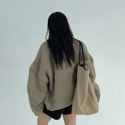 【トップス】春 秋 冬 レトロ ニット ラウンドネック セーター【FCシリーズ】