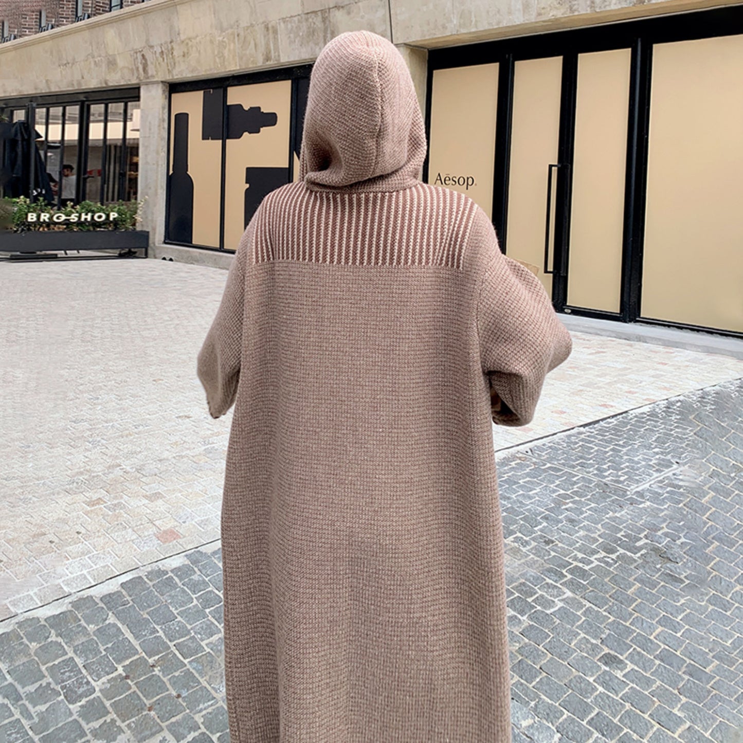 【アウター】🎀リボン結びで可愛く決まる！ロングニットコート レディース 冬新作 ゆったり 暖か デザイン感◎【JZシリーズ】