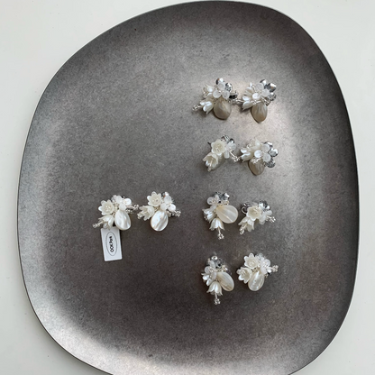 【グッズ】【🐠海底パーク】天然シェル ハンドメイドビーズ 個性的なギフト イヤリング / ピアス 【JZシリーズ】