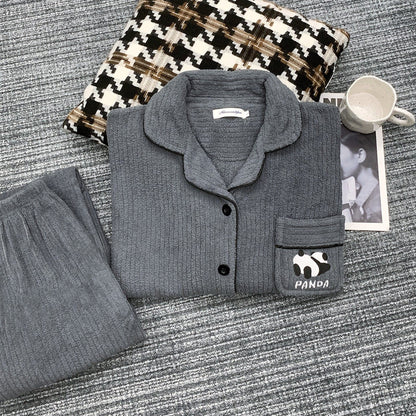 【インナー】パンダププ コーラルフリース 厚手 保温 フランネル ルームウェア レディース/メンズ ペア対応 冬