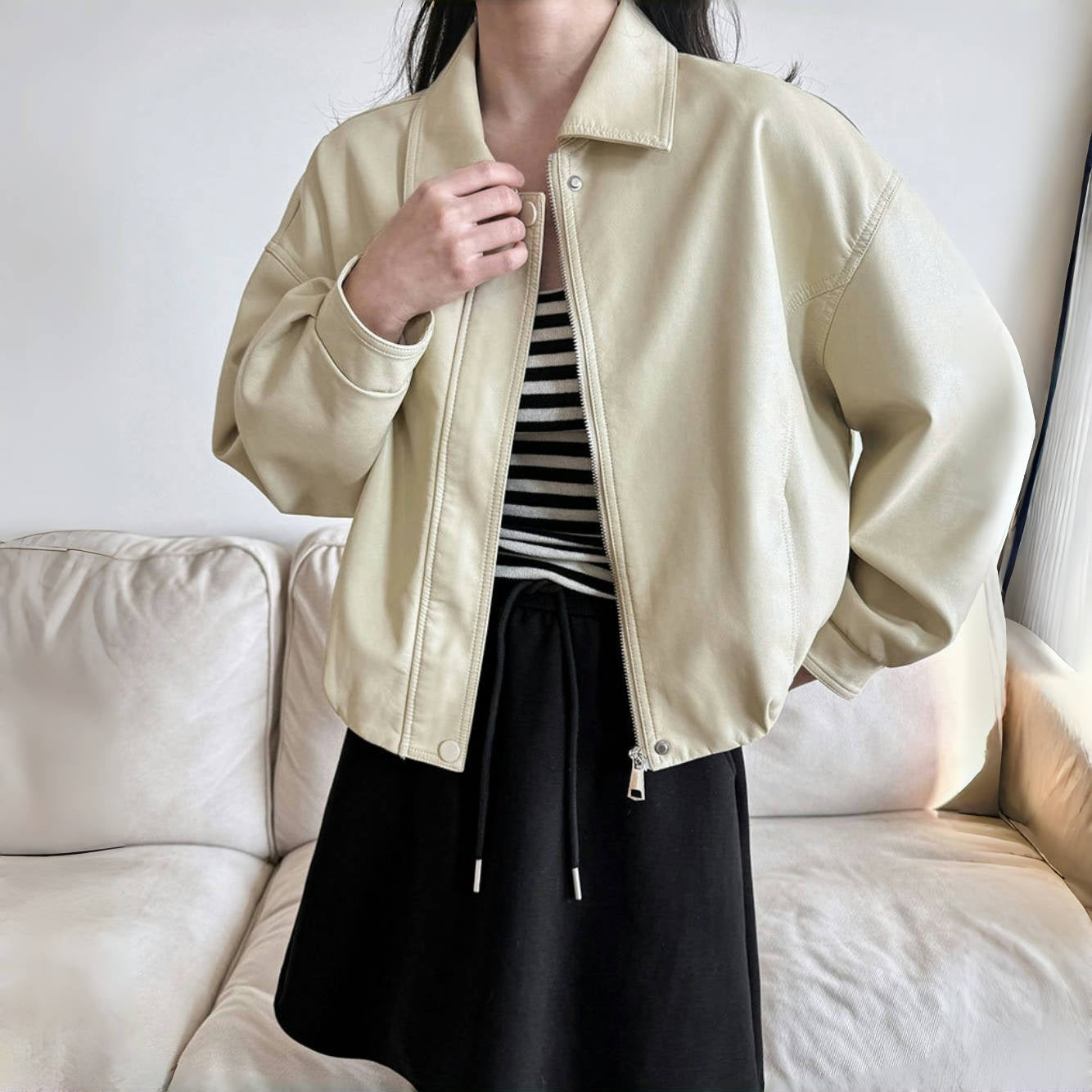 【アウター】春 秋 高見え PUレザー ファッショナブルでカジュアル ジャケット  【JZシリーズ】