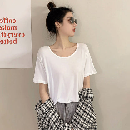【トップス】冷感 Tシャツ レディース 夏 UVカット 無地 半袖 ゆったり 体型カバー インナー 人気 ベーシック【JZシリーズ】