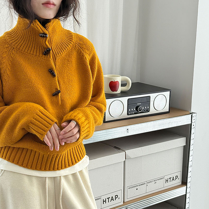 【トップス】韓国風 レトロ ハイネック ニット セーター 厚手 ゆったり 冬 新作 レディース【JZシリーズ】
