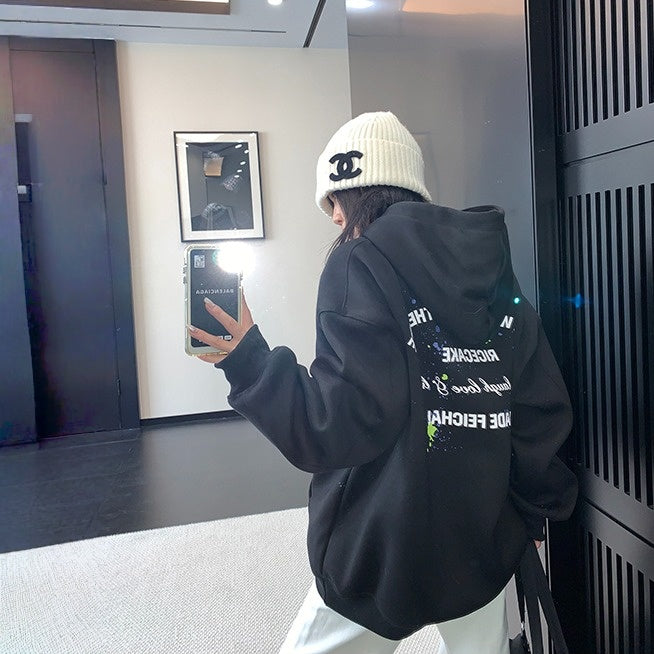 【トップス】裏起毛 プリント 春 秋 冬 フード付き パーカー 【FCシリーズ】