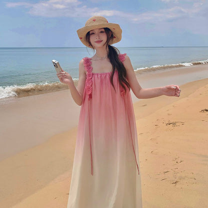 【ワンピース】フレンチリゾートロマンティック ノースリーブワンピース 夏 エレガントデザイン【SHシリーズ】