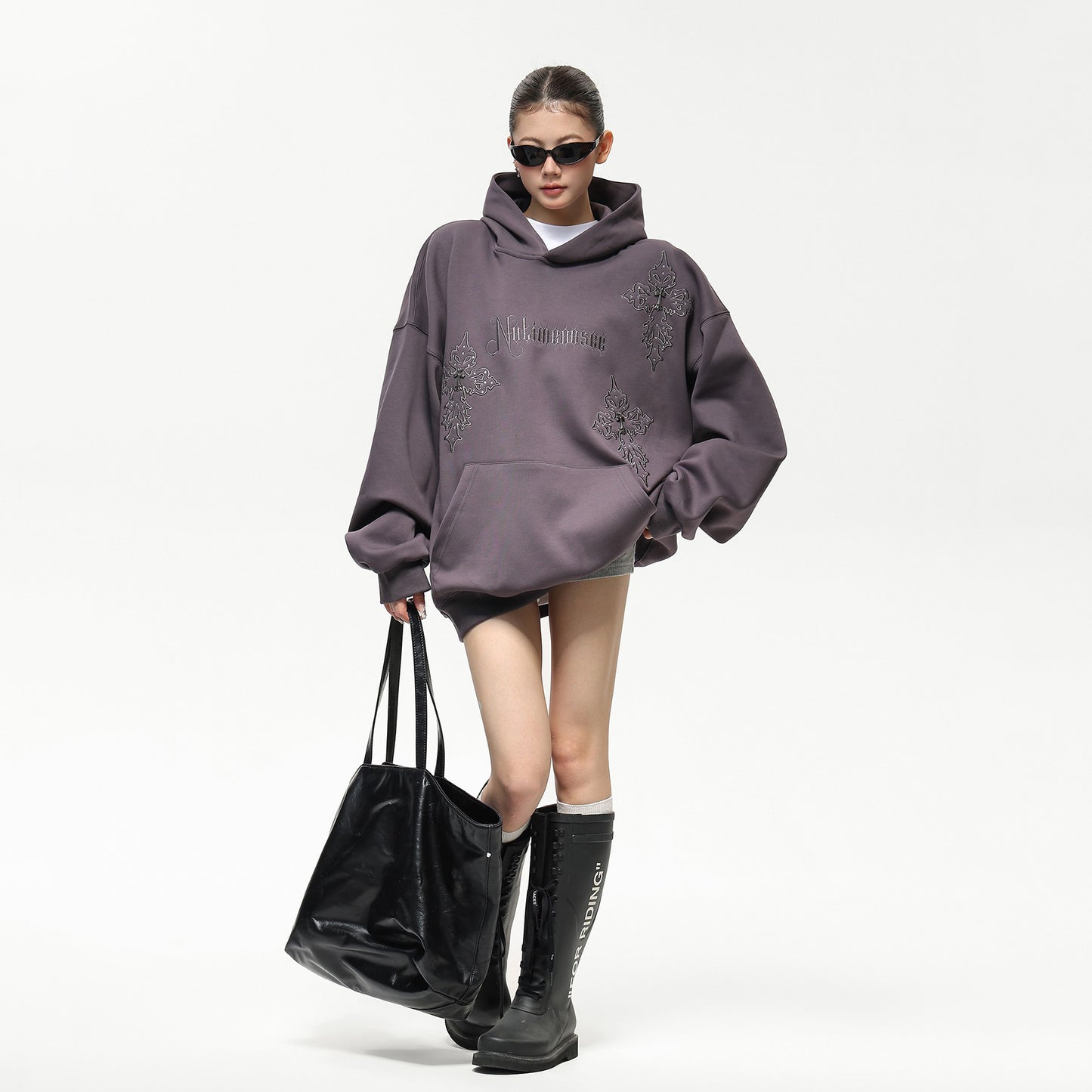 【トップス】✨刺繍デザイン フーディー ストリート風 オーバーサイズ スウェット レディース パーカー【FCシリーズ】