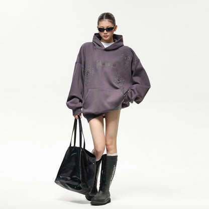 【トップス】✨刺繍デザイン フーディー ストリート風 オーバーサイズ スウェット レディース パーカー【FCシリーズ】