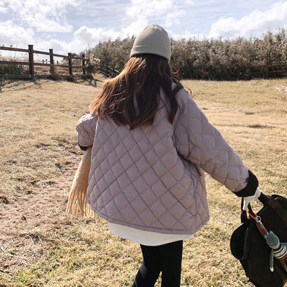 【アウター】バイカラー＆大きめポケット🎵 上品 中綿コート レディース 秋冬 韓国風 綿入れコート【JZシリーズ】