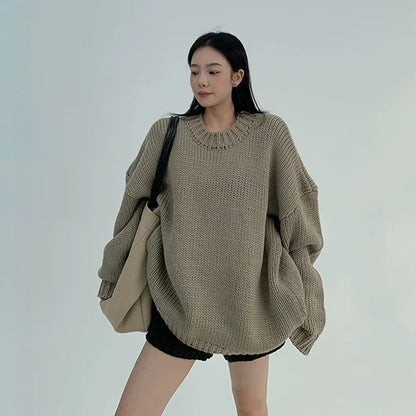 【トップス】春 秋 冬 レトロ ニット ラウンドネック セーター【FCシリーズ】