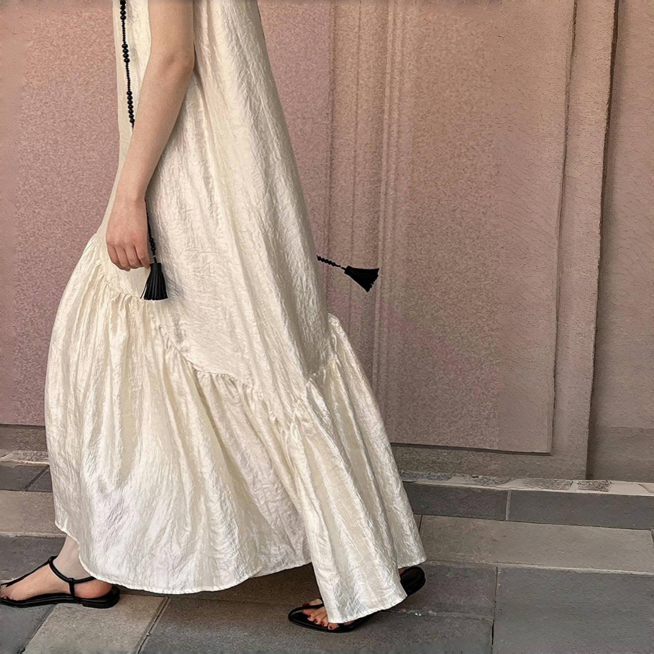 【ワンピース】夏 ノースリーブ 切り替え ルーズ ワンピース 【SNシリーズ】