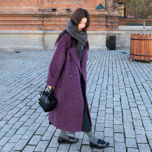 【アウター】上質感◎ ダブルフェイスウールコート レディース 秋冬 ロング丈 韓国風【JZシリーズ】