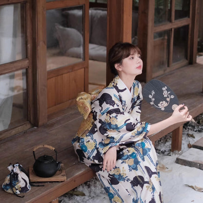 【ワンピース】夏 猫柄 いたずら 花柄 浴衣 【SHシリーズ】