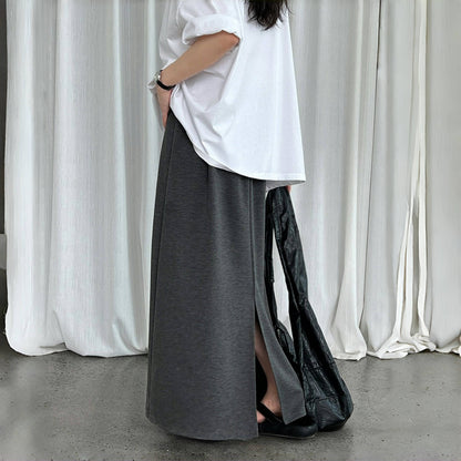 【ボトムス】夏  ハイウエスト Aライン ドローコード ロング スカート 【SNシリーズ】