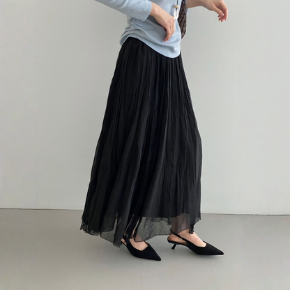 【ボトムス】シークレットガーデン風 レース リゾート風  Aライン  ヒップカバー ロングスカート 【JZシリーズ】