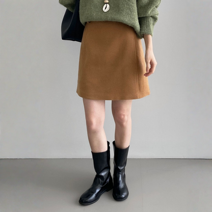 【ボトムス】春 秋 冬 ハイウエスト タイトフレア ウール混スカート 【JZシリーズ】
