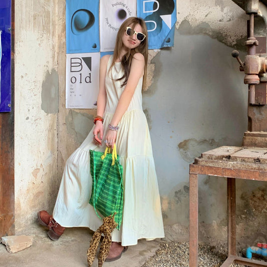 【ワンピース】夏 フレンチ風 気質 スタイルアップ ノースリーブ タンクワンピース