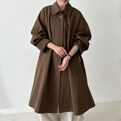 【アウター】春 秋 ベルト付き エレガント オードリーヘップバーン風 トレンチ コート 【JZシリーズ】