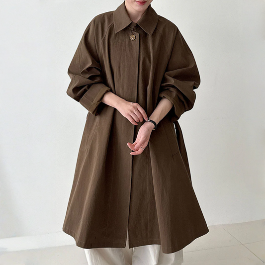 【アウター】春 秋 ベルト付き エレガント オードリーヘップバーン風 トレンチ コート 【JZシリーズ】