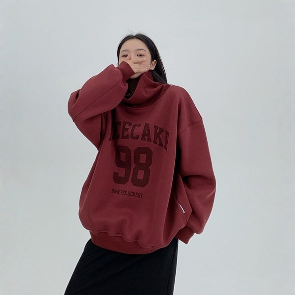 【トップス】裏起毛 ハイネック 春 秋 冬 スウェット パーカー 【FCシリーズ】