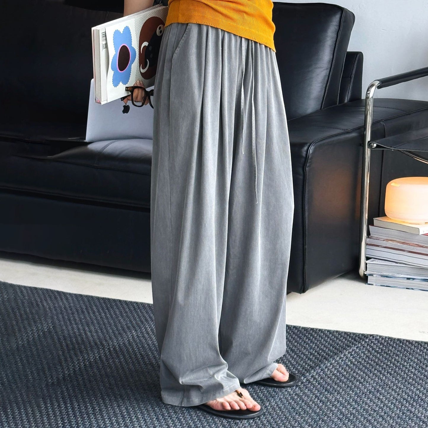 【ボトムス】夏 韓国風 リラックス感 柔らかく肌触り良い 着痩せカジュアルパンツ【JZシリーズ】