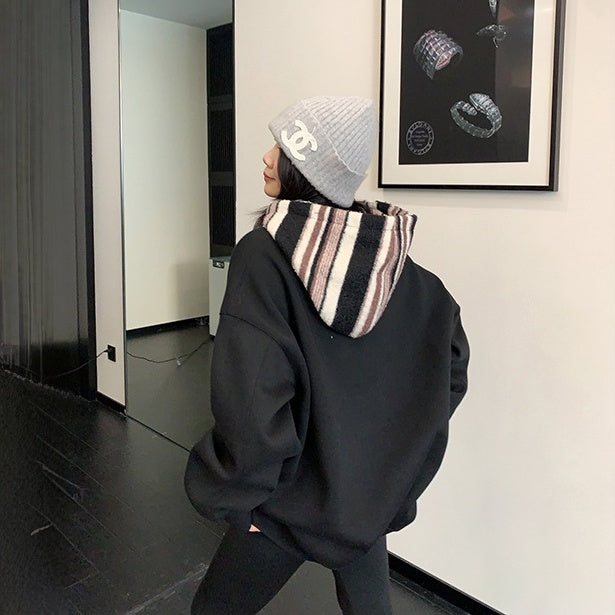 【トップス】切り替え 春 秋 冬 裏起毛 フード付き パーカー【FCシリーズ】