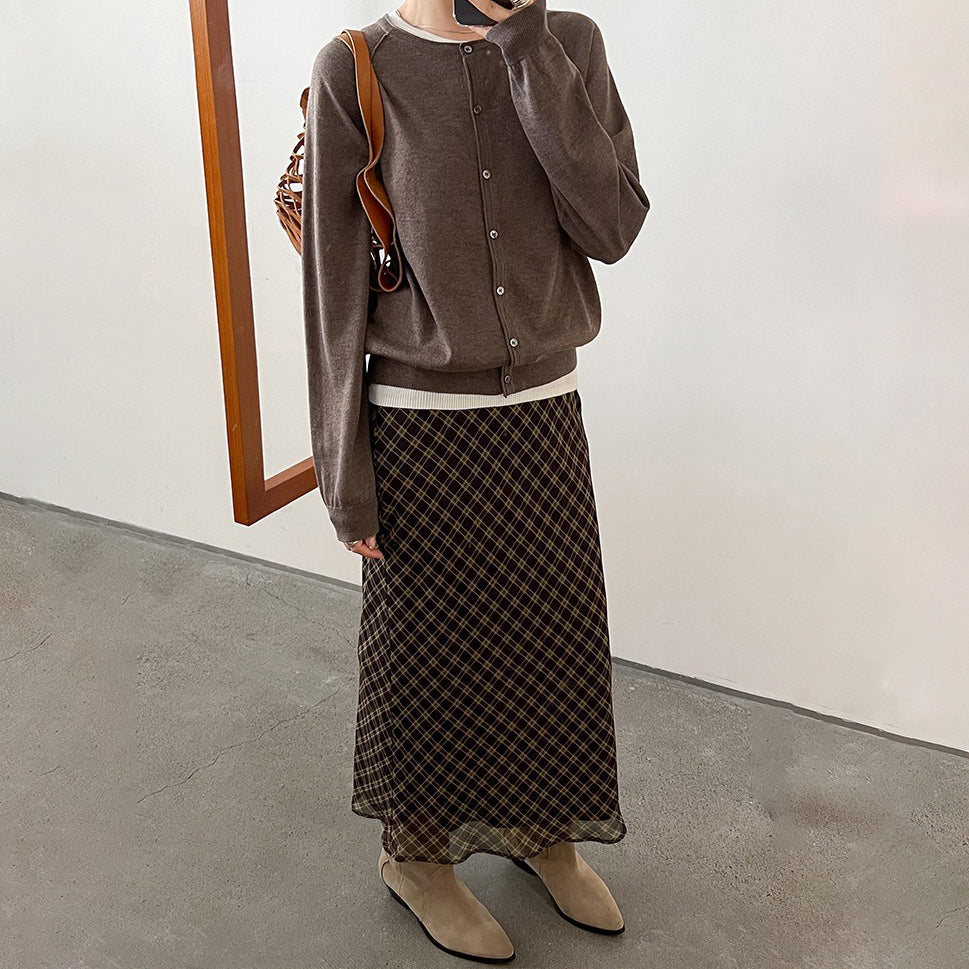 【ボトムス】レトロ オパード柄マーメイドスカート｜ウエストゴムで楽ちん＆美シルエット【JZシリーズ】