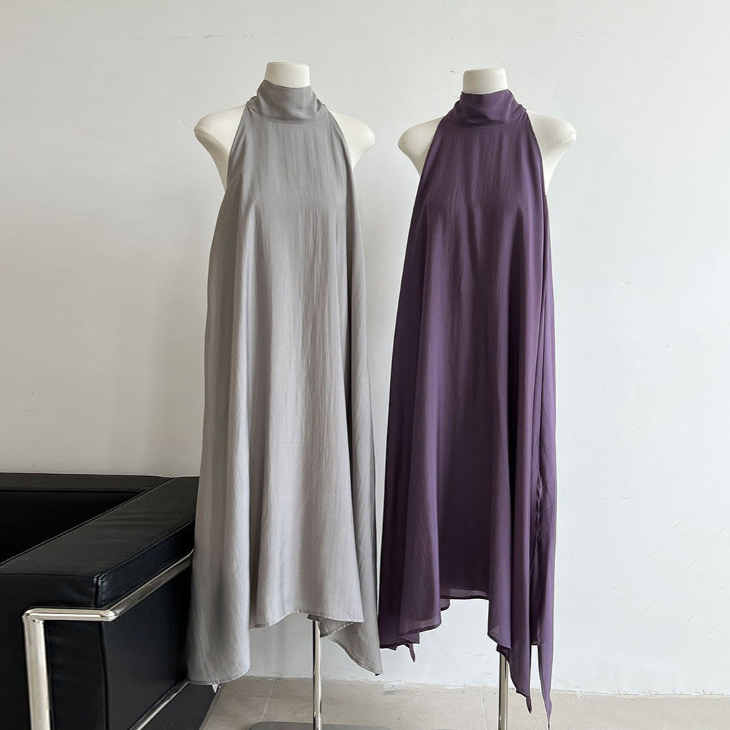 [洋裝] 夏季新品：法式時尚天絲飄帶無袖洋裝 |奢華度假風單品【SN系列】 