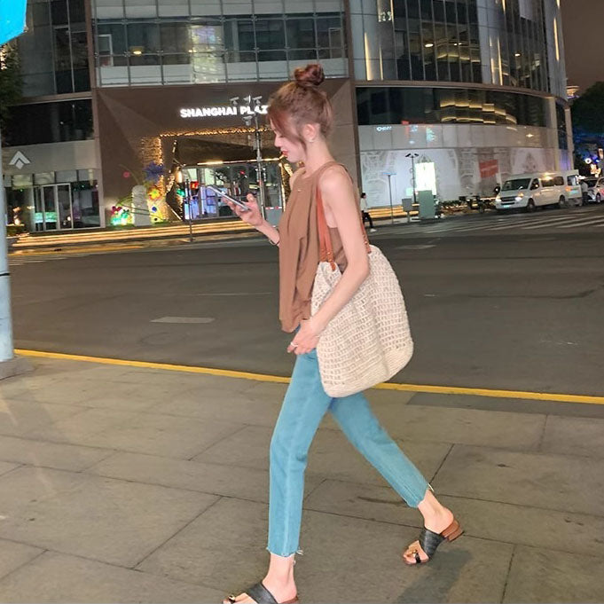 【シューズ】夏季新作 / リゾート風 ジョイントタイプ 気品あるスクエアトゥ 編み込み デザイン サンダル