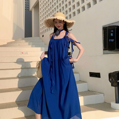 【ワンピース】ビーチリゾート ムード感 バックオープン  キャミソール  ワンピース【SHシリーズ】