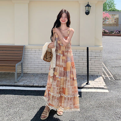 2点セット！【セットアップ】ヴィンテージエレガンス リゾート風 カーディガン＋ノースリーブワンピース セット【SHシリーズ】