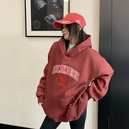 【トップス】刺繍 春 秋 冬 ヘビーウェイト 裏起毛  フード付き パーカー 【FCシリーズ】